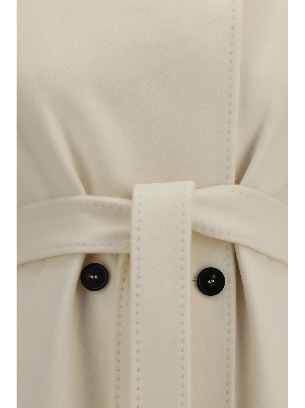 Max Mara Studio Double breasted wool Coat - White Lana