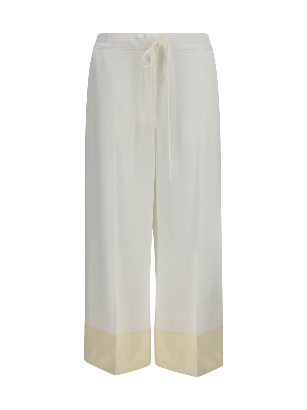 Toteme Drawstring satin Pants - White
