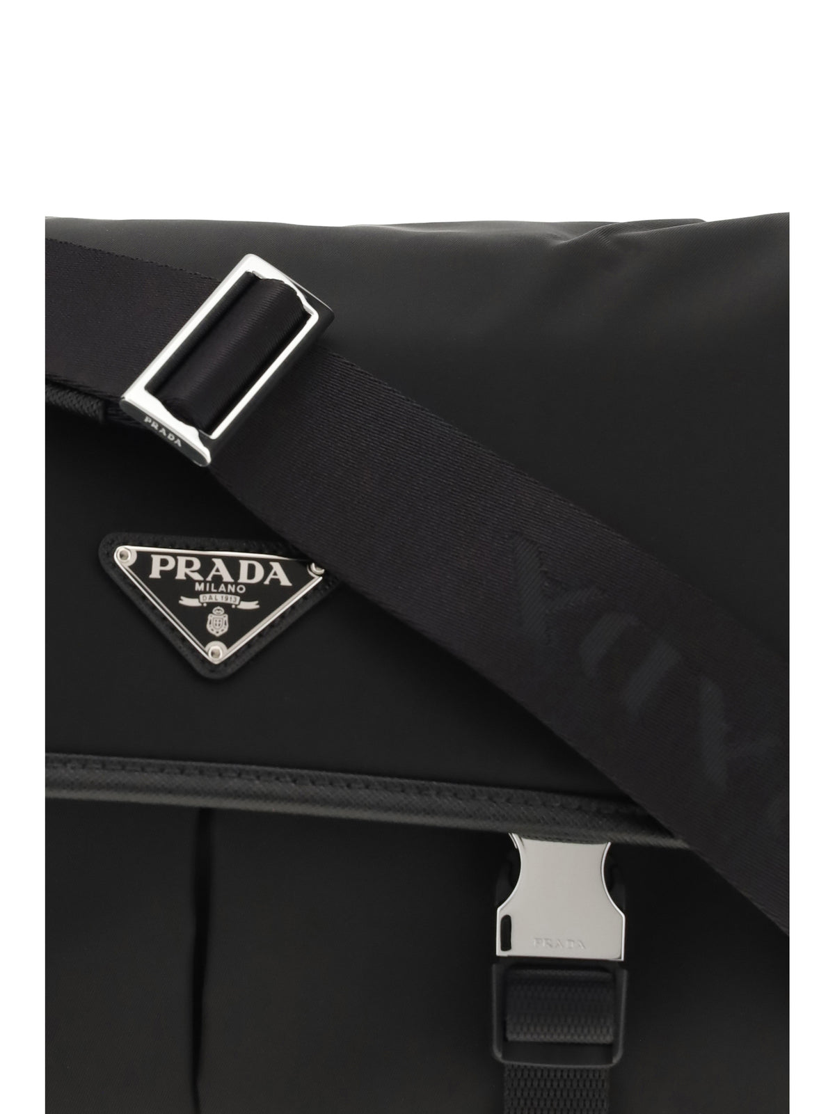 Prada Re-Nylon and Saffiano Shoulder Bag - Black