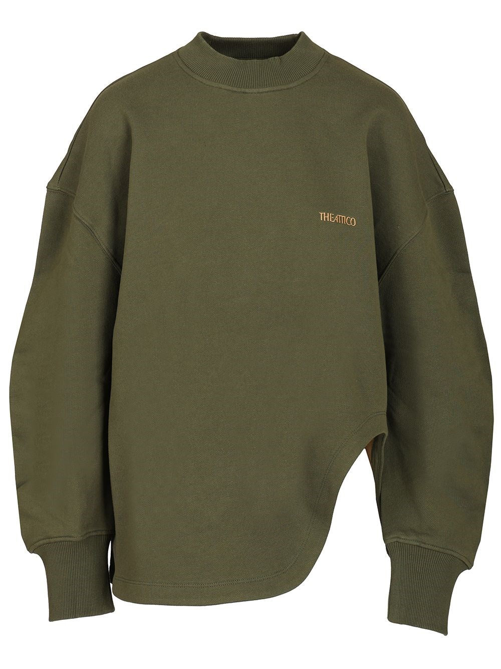 The Attico Sweatshirt With Embroidered Logo - Green
