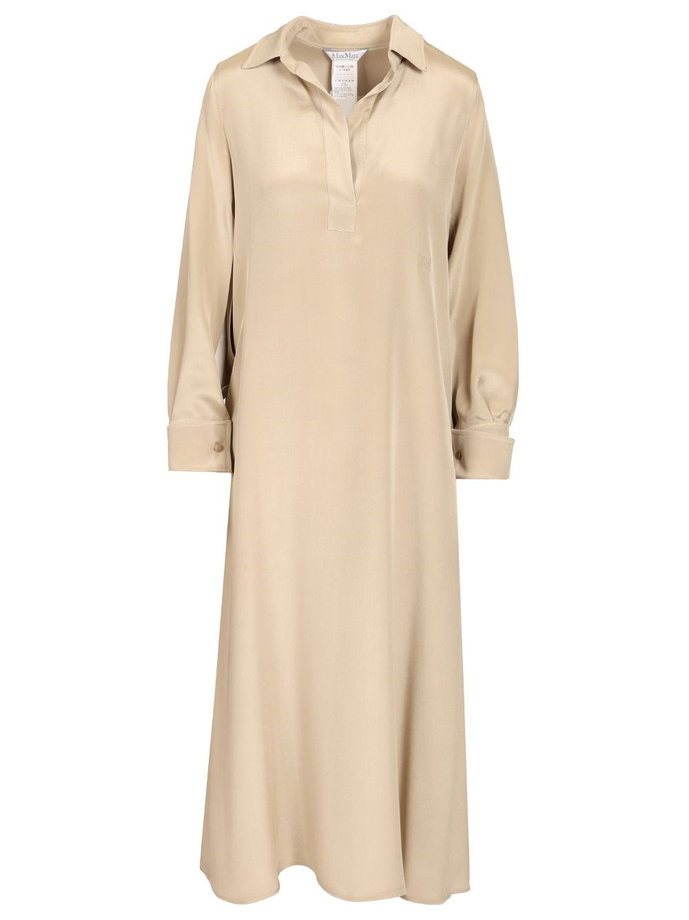 Max Mara Silk Crêpe De Chine Polo Dress - Beige