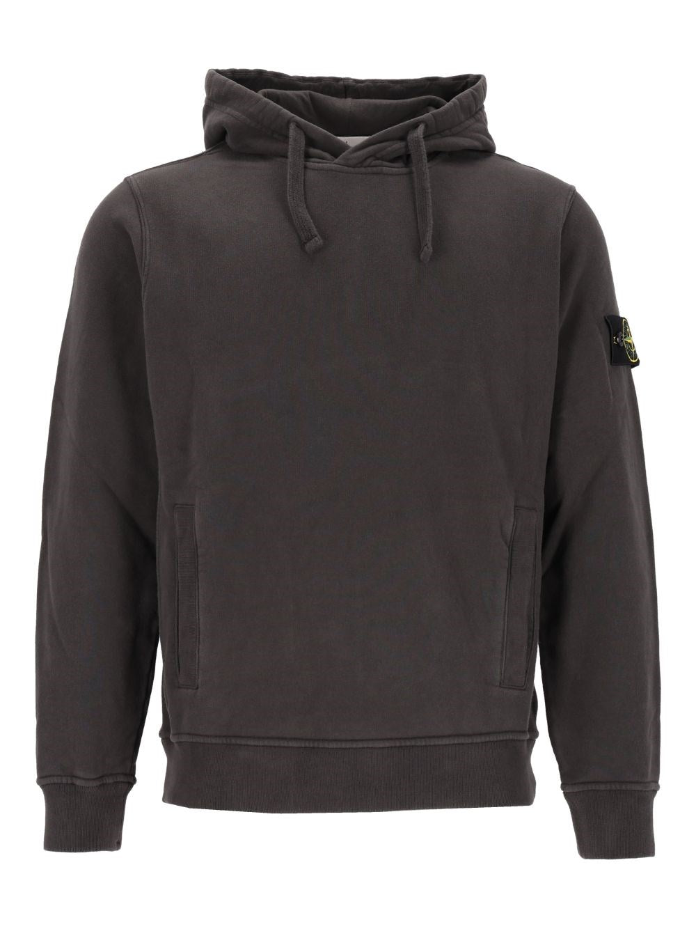 Stone Island Brushed Organic Cotton Hoodie - Grey