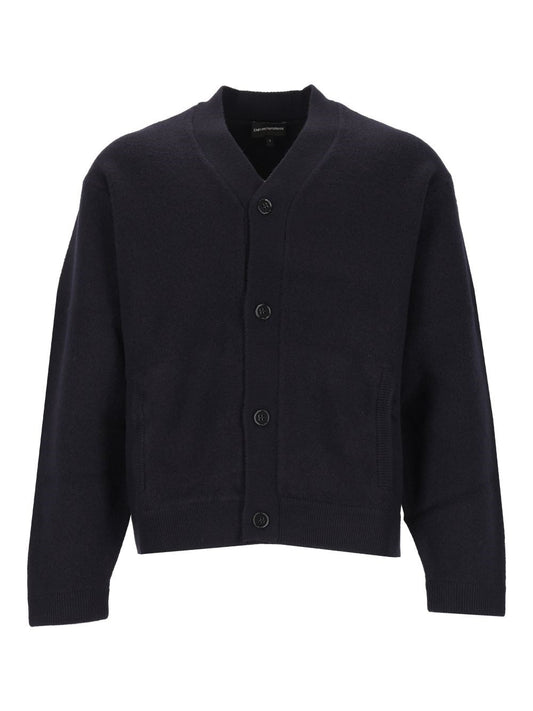 Emporio Armani Cardigan With Buttons - Blue