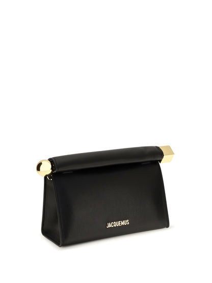Jacquemus Rond Carré leather Shoulder Bag - Black