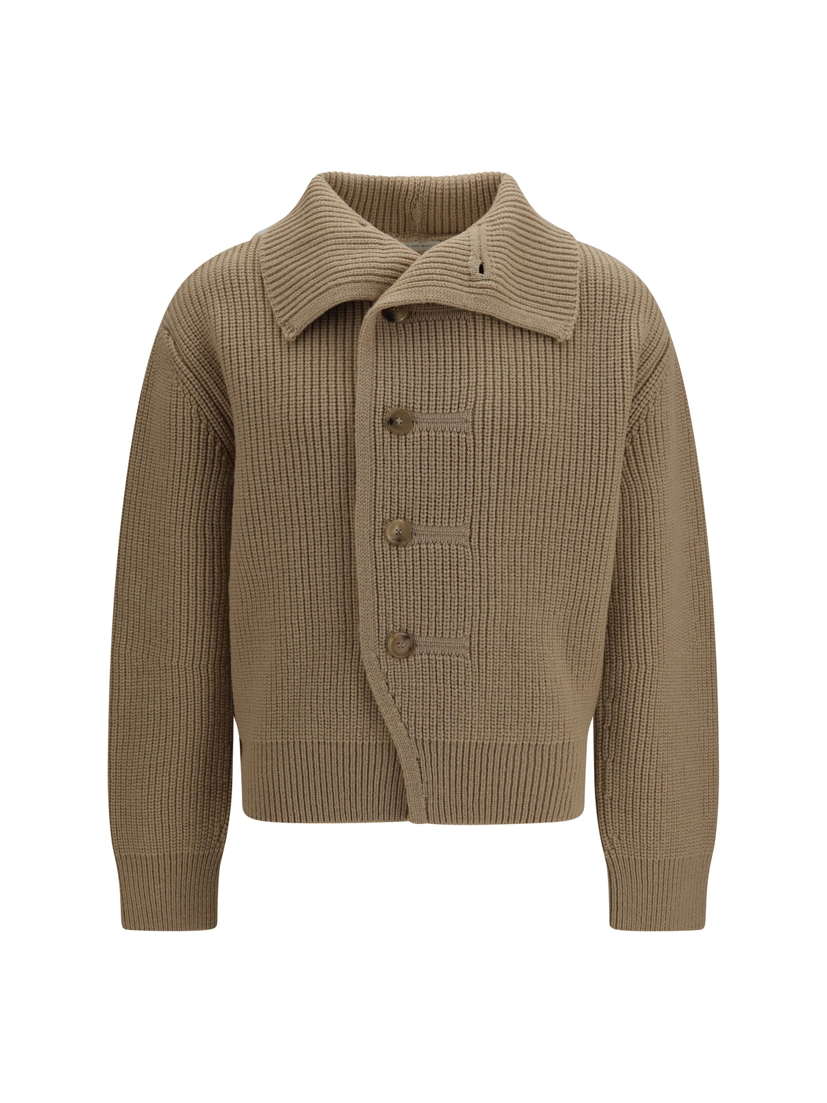 Dries Van Noten Buttoned high-neck Cardigan - Champagne