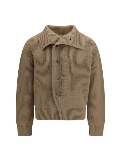Dries Van Noten Buttoned high-neck Cardigan - Champagne