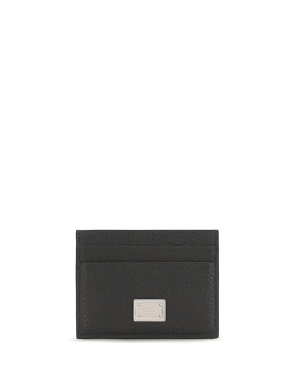 Dolce & Gabbana Logo-plate leather Card Holder - Black
