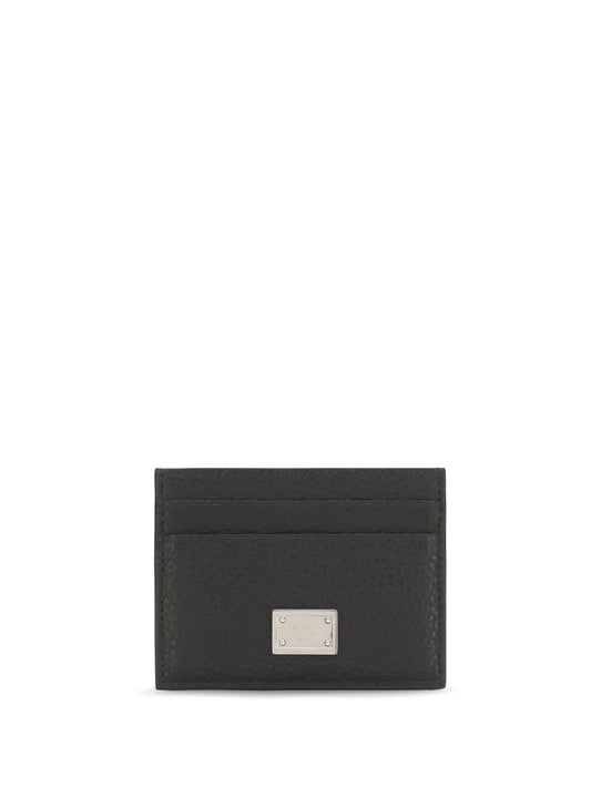 Dolce & Gabbana Logo-plate leather Card Holder - Black
