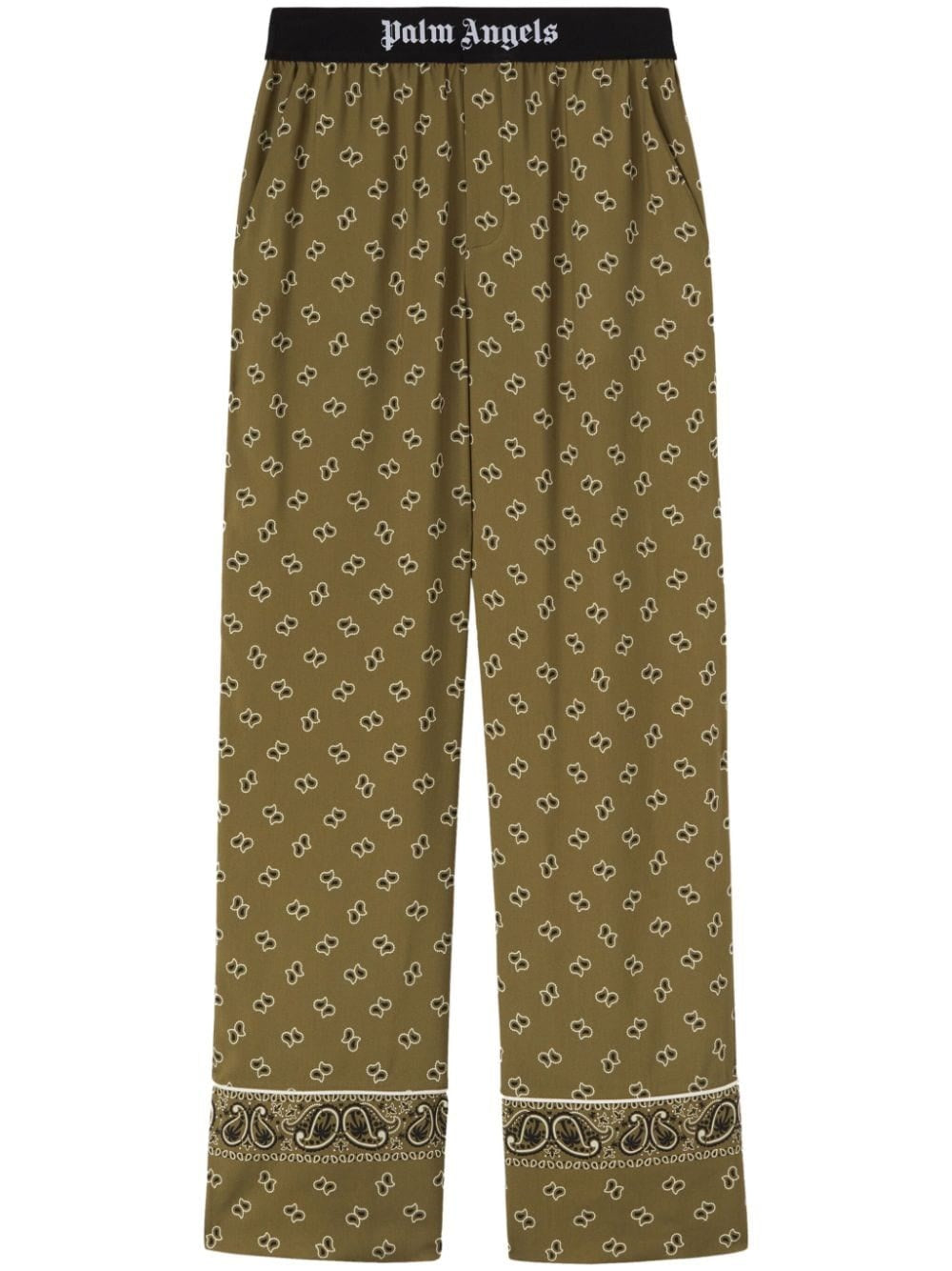 Palm Angels Paisley Print Straight-Fit Trousers - Green