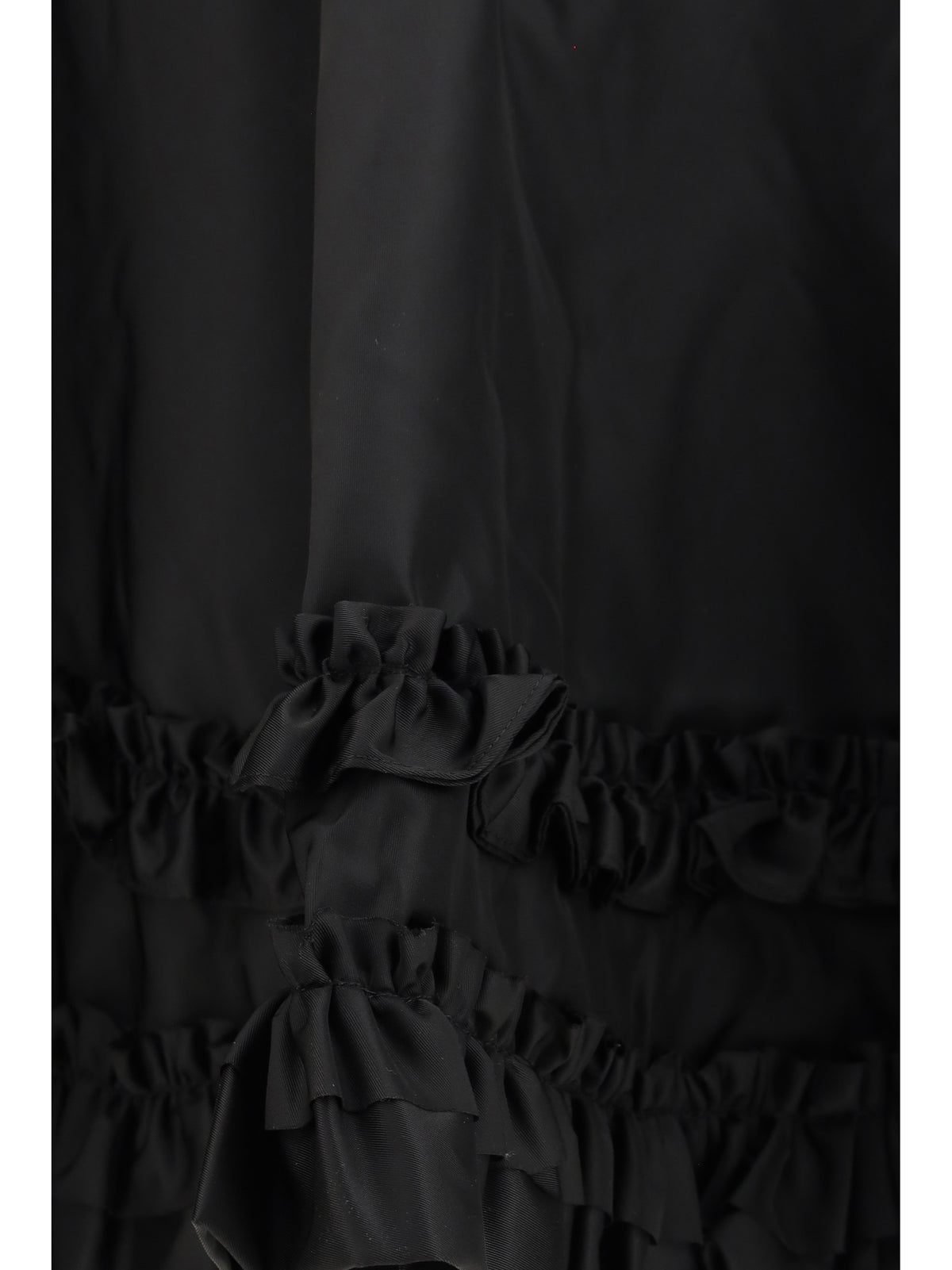 Ganni Duchesse Nylon Mini Frill Skirt - Black
