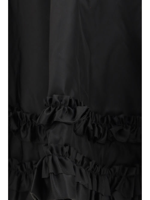 Ganni Duchesse Nylon Mini Frill Skirt - Black