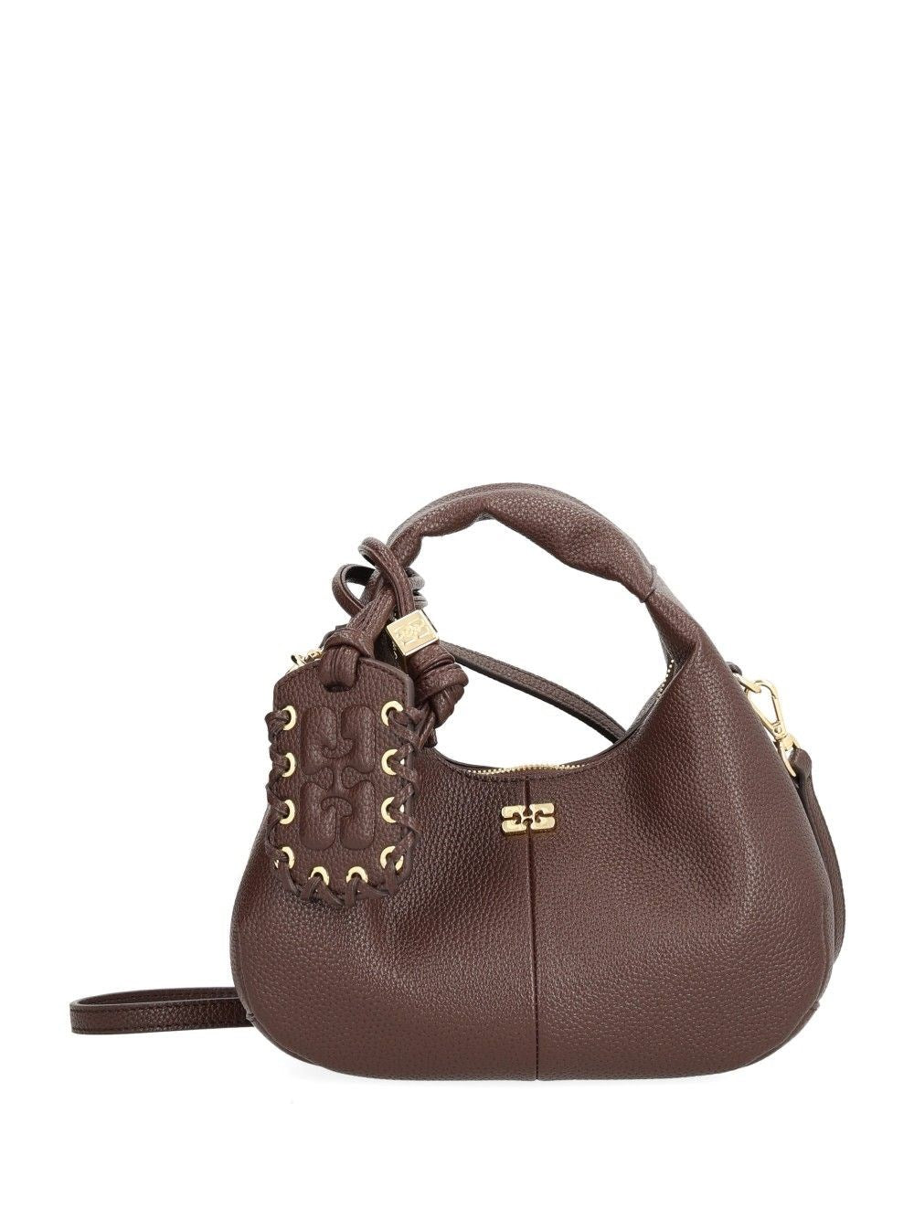 Ganni Hobo Mini Grained - Brown