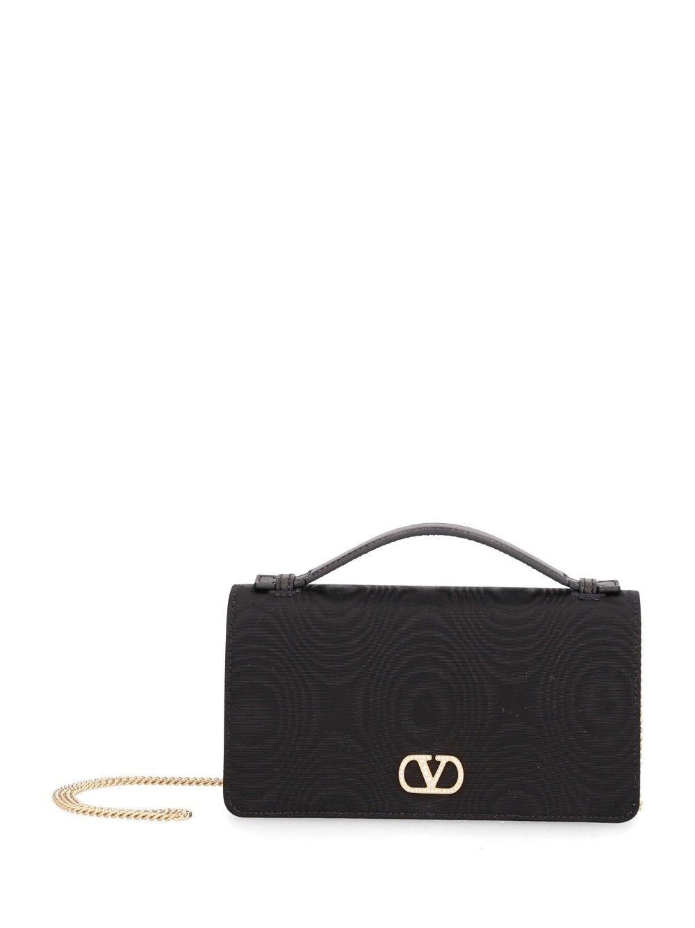 Valentino Garavani "Vlogo Signature" Chain Wallet - Black