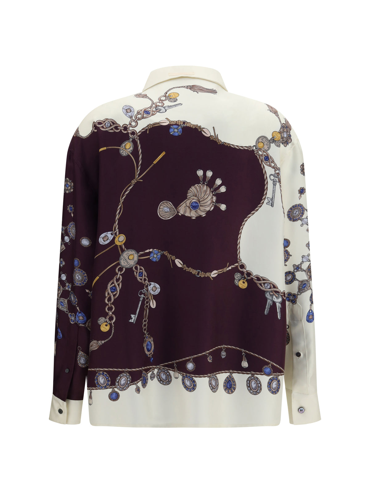 Versace Printed silk Shirt - Burgundy+White+Gold