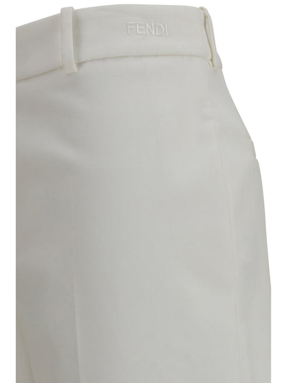 FENDI Pants in cotton with embroidered logo