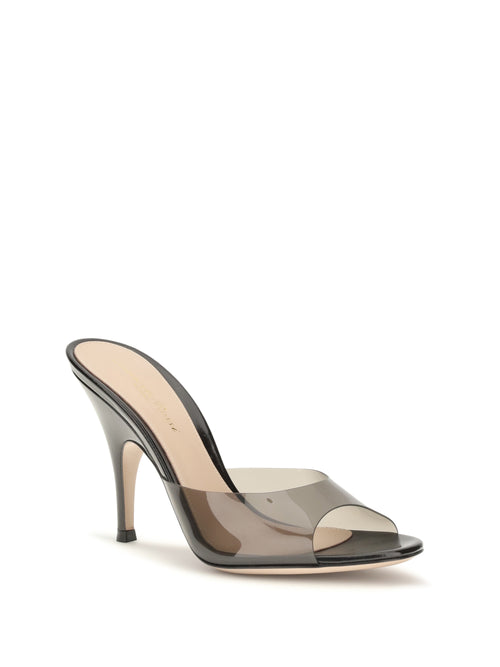 Gianvito Rossi Sofia Mule Sandals - Fume'+Black