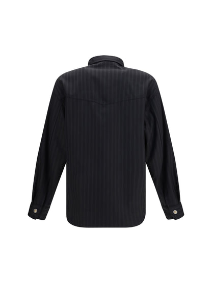 Versace Greca Monogram jacquard wool Shirt - Black
