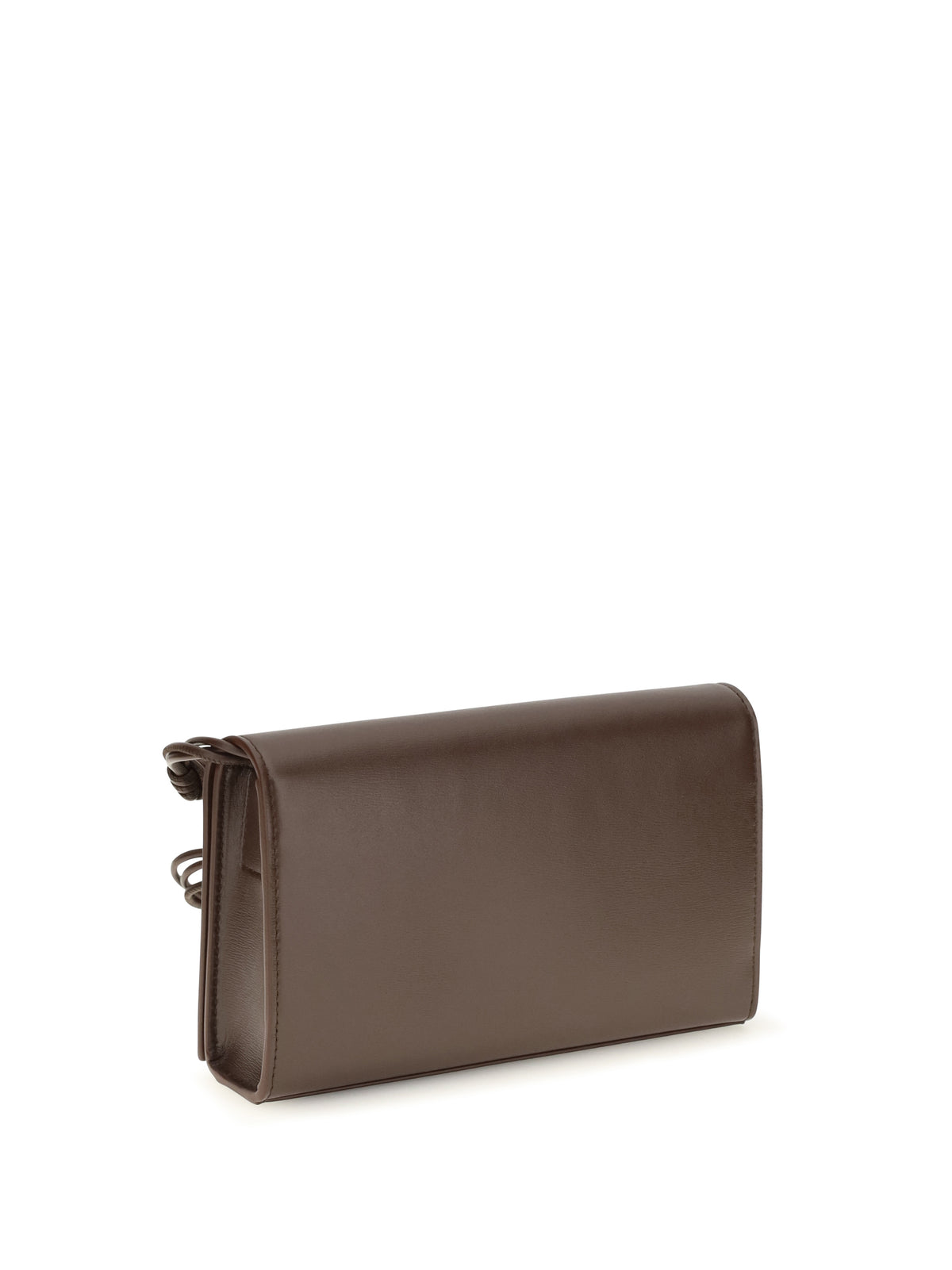 Jil Sander Tangle Wallet with shoulder strap - Dark Earth