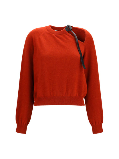 Ferragamo Crewneck Sweater with cut-out detail - Brick