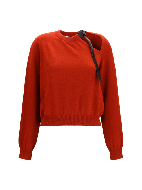 Ferragamo Crewneck Sweater with cut-out detail - Brick