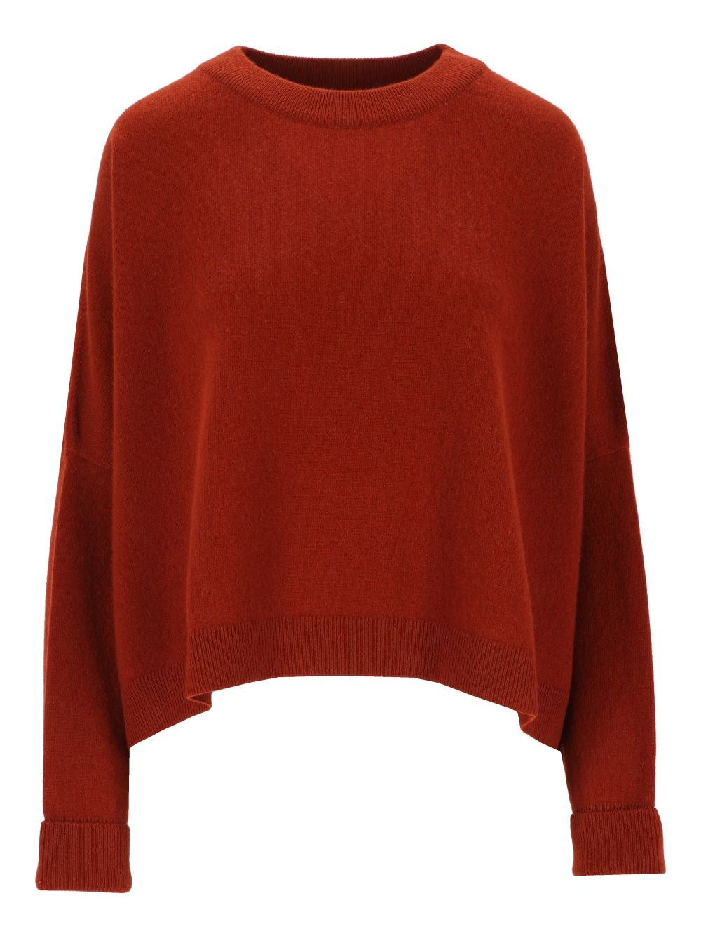 Dusan Cropped Crew Neck Sweater - Orange
