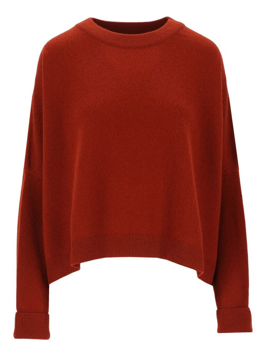 Dusan Cropped Crew Neck Sweater - Orange