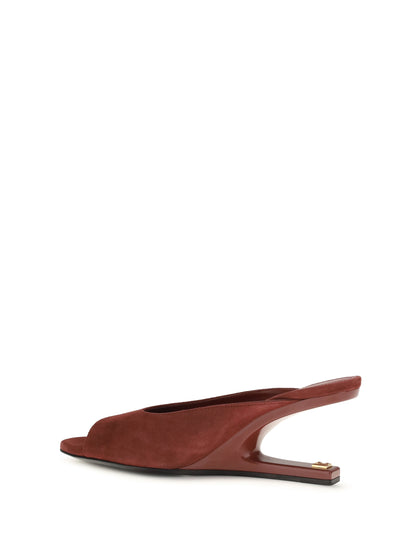 BALMAIN Suede open-toe Mules