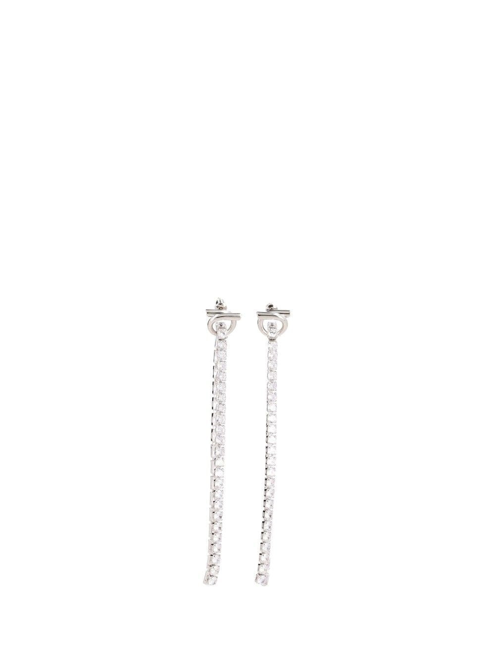 Ferragamo Crystal Drop Earrings - Gold