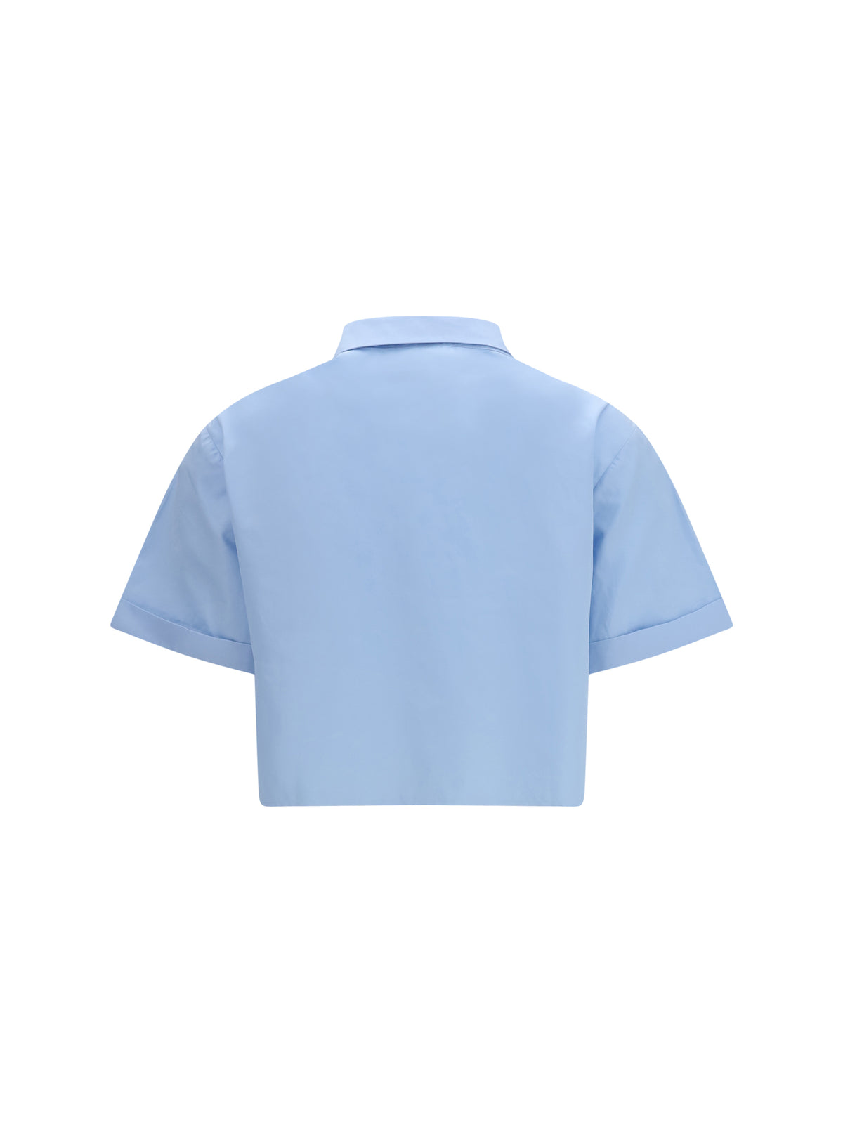 Miu Miu Poplin Shirt with ruffle details - Light Blue