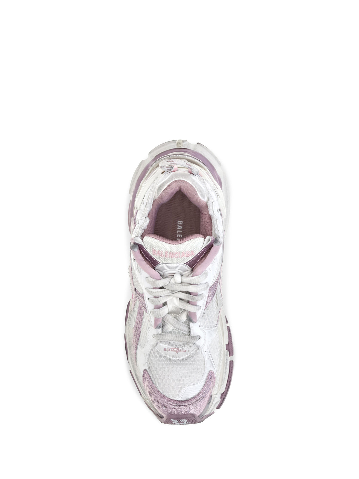Balenciaga Runner Glitter Sneakers - White / Lilac / Pink
