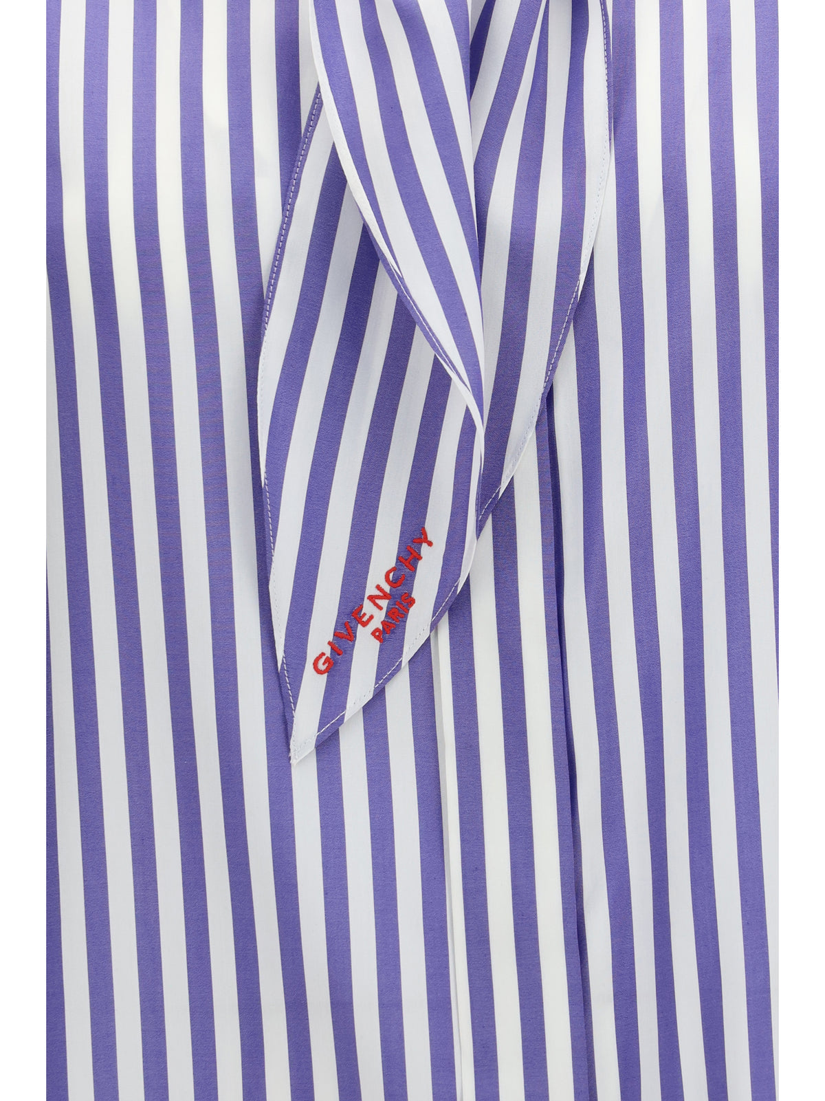 Givenchy Silk striped Cocoon Shirt with bow - Electric Blue/White