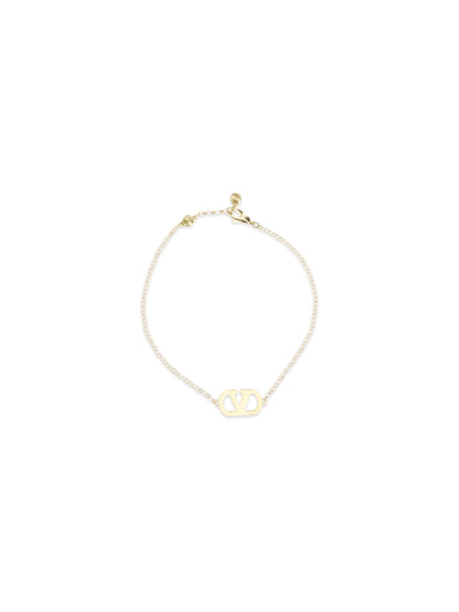 Valentino Garavani VLogo Signature Bracelet in metal and Swarovski® crystals - Gold/Crystal