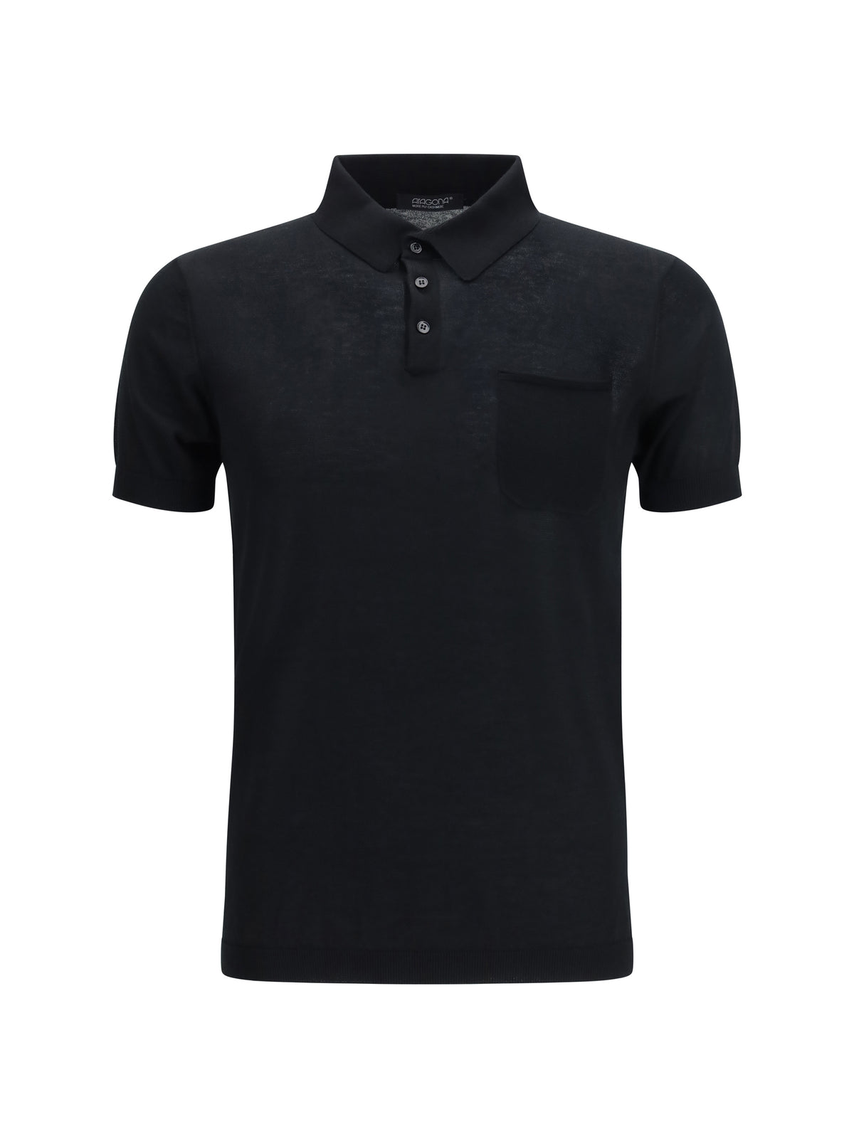 Aragona Cashmere Short-sleeve Polo in cotton - Black