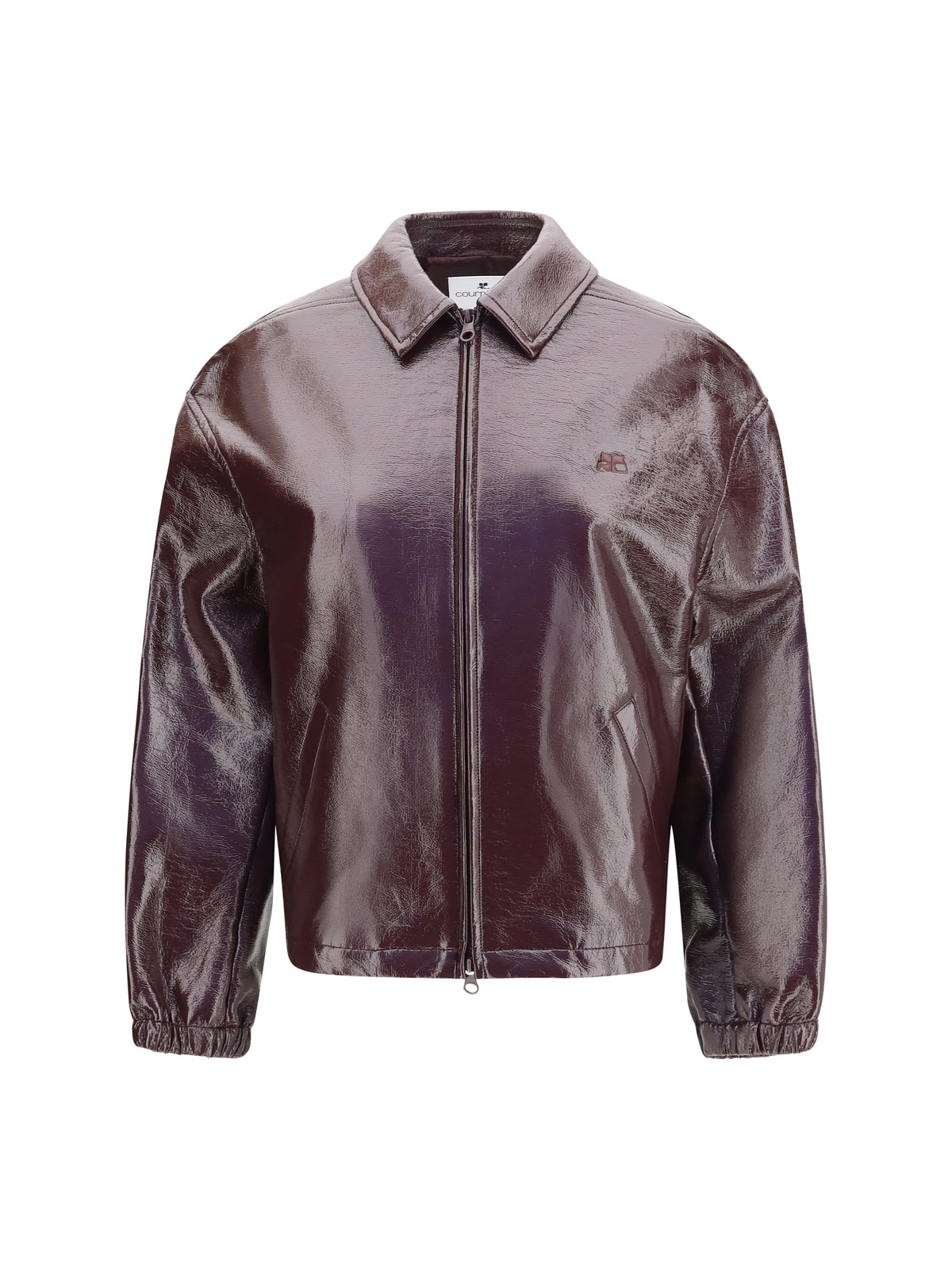 Courrèges Vinyl Bomber Jacket - Burnt Red