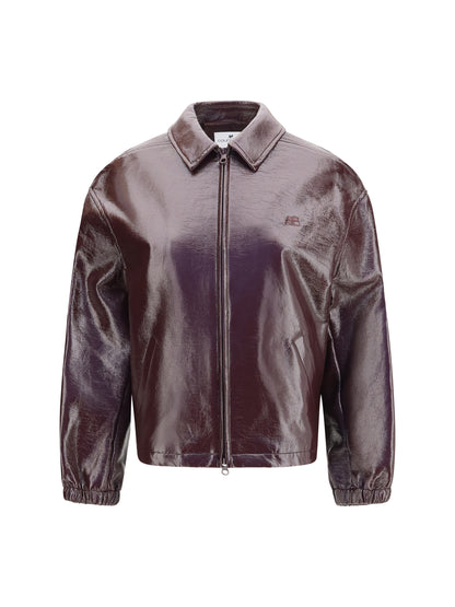 Courrèges Vinyl Bomber Jacket - Burnt Red