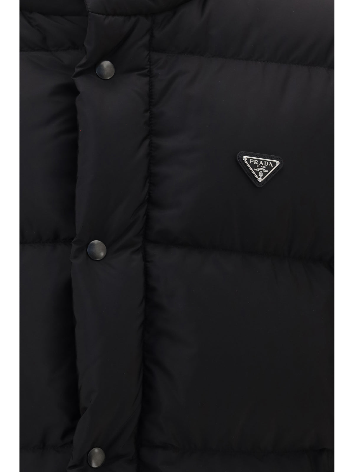 Prada Puffer Jacket Re-Nylon with Triangle Logo - Black