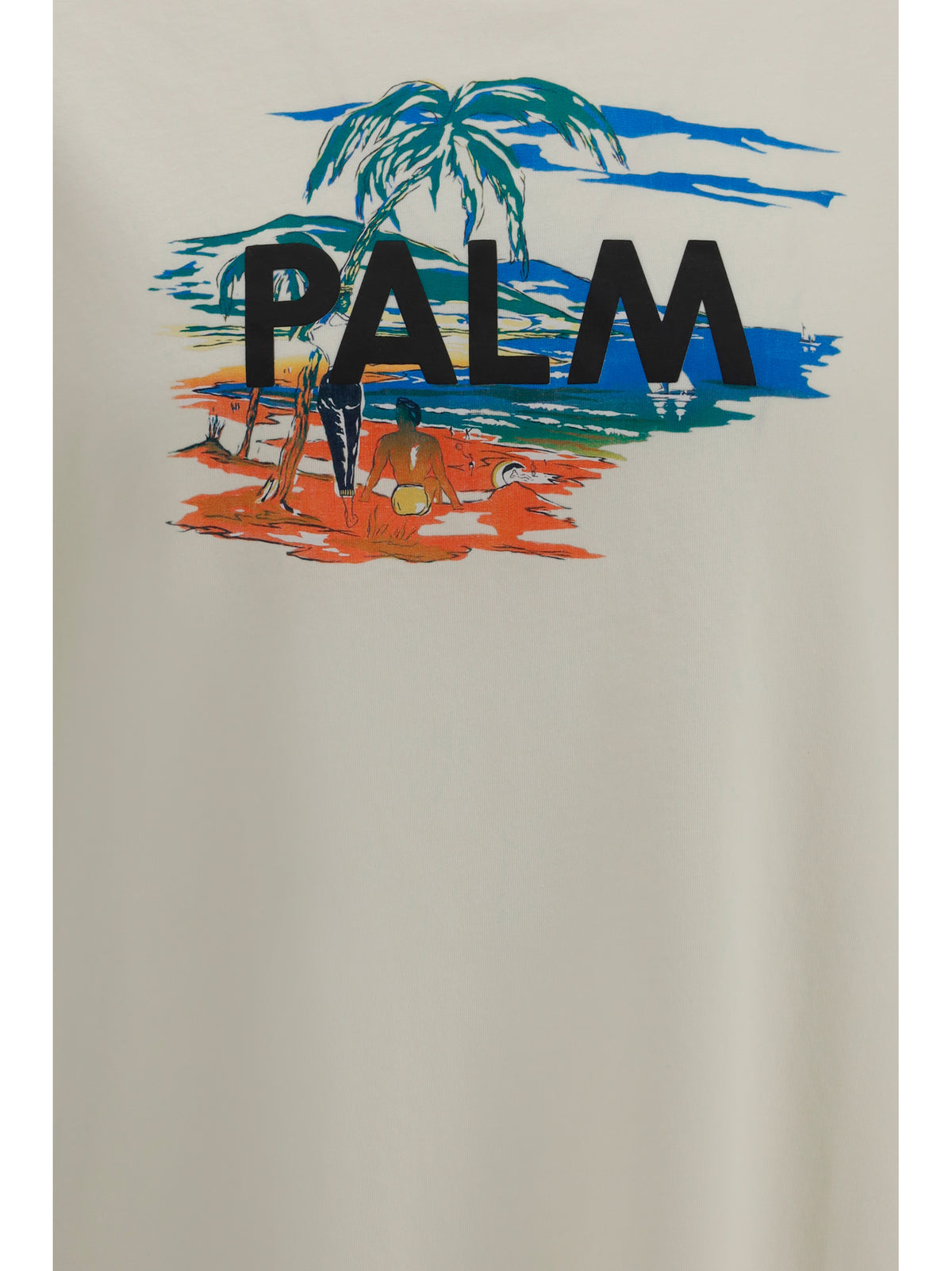 Palm Angels Palm Island T-shirt - Off White - Multicolor