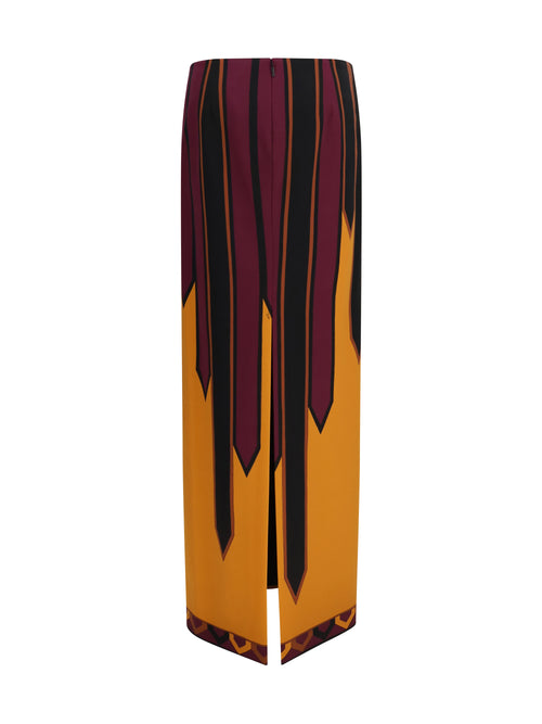 Pucci Tecno Couture Long Skirt - Burgundy Gold