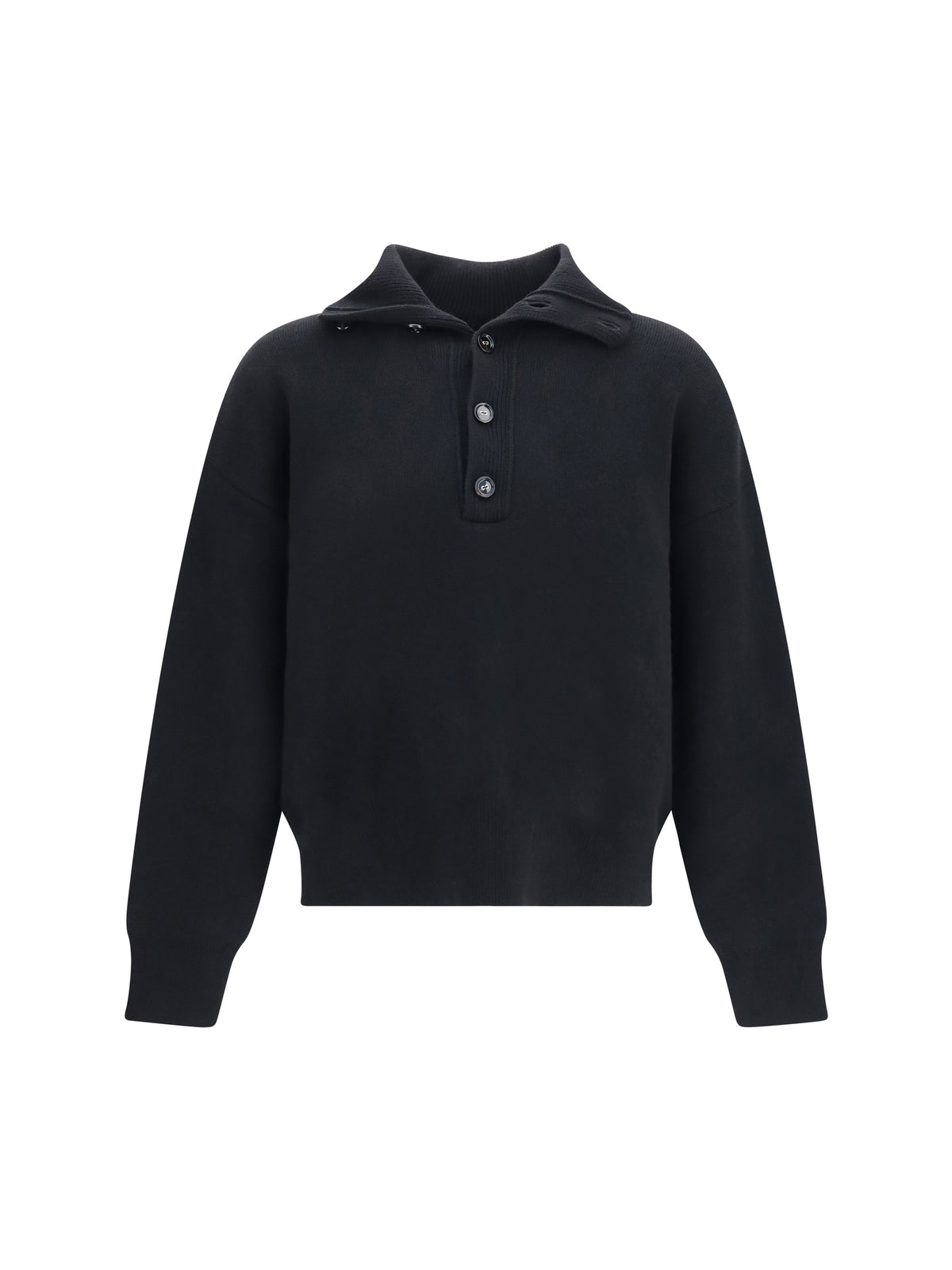 Ami Paris High-neck buttoned Sweater - Noir