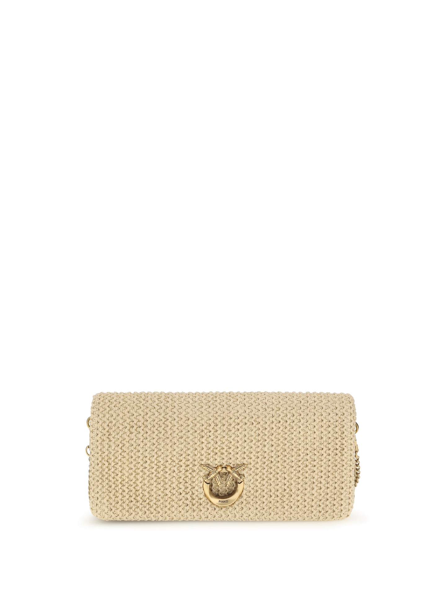 PINKO Love Bag Click Soft Horizontal Classic in raffia