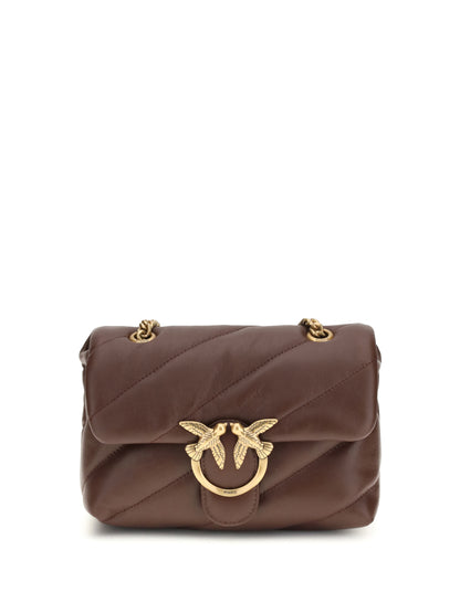 Pinko Love Mini Puff Shoulder Bag - Burgundy Wine-Antique Gold