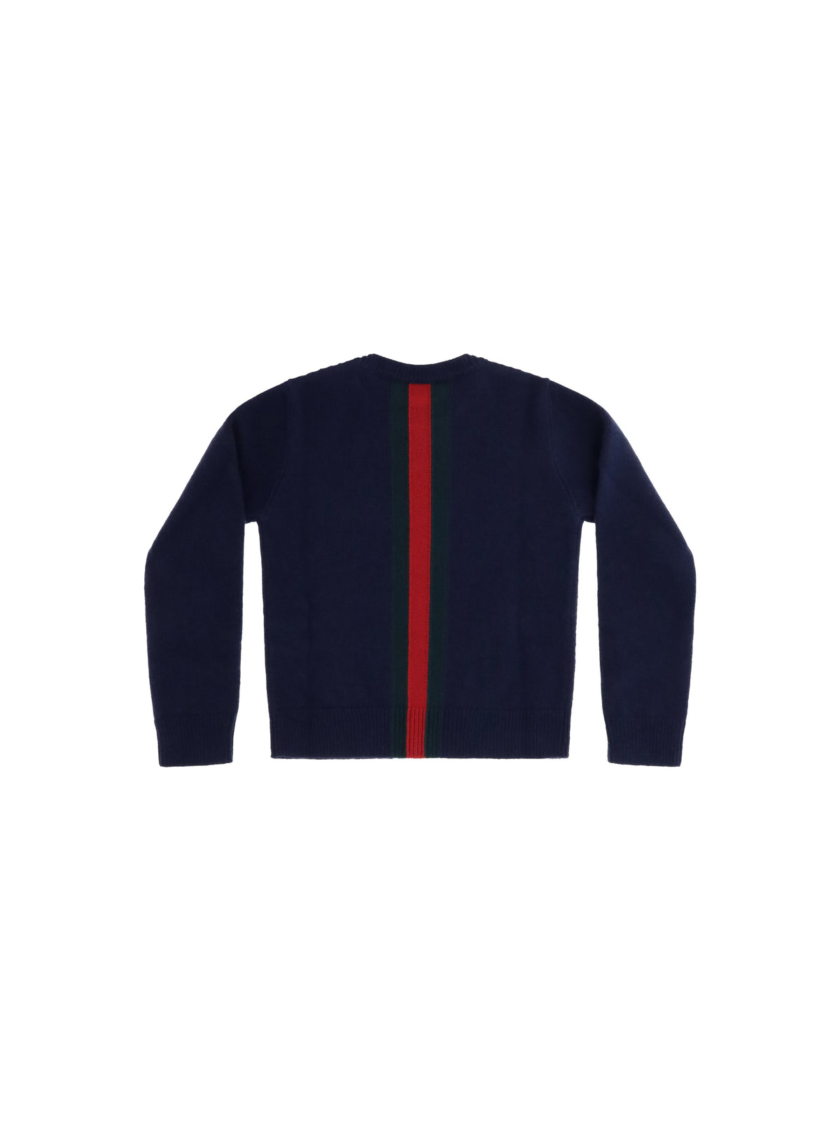 Gucci Web stripe wool Sweater for Girl - Abyss Blue/Green/Red