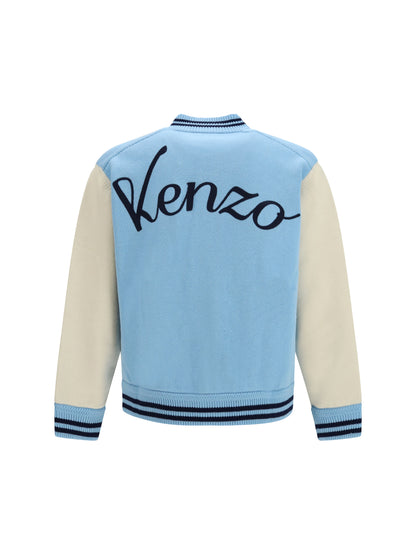 Kenzo Kenzo Varsity wool Cardigan - Light Blue