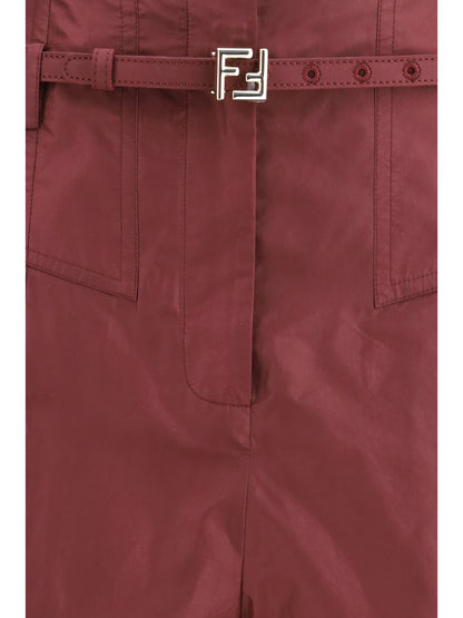 Fendi Taffeta silk Pants - Plum-26
