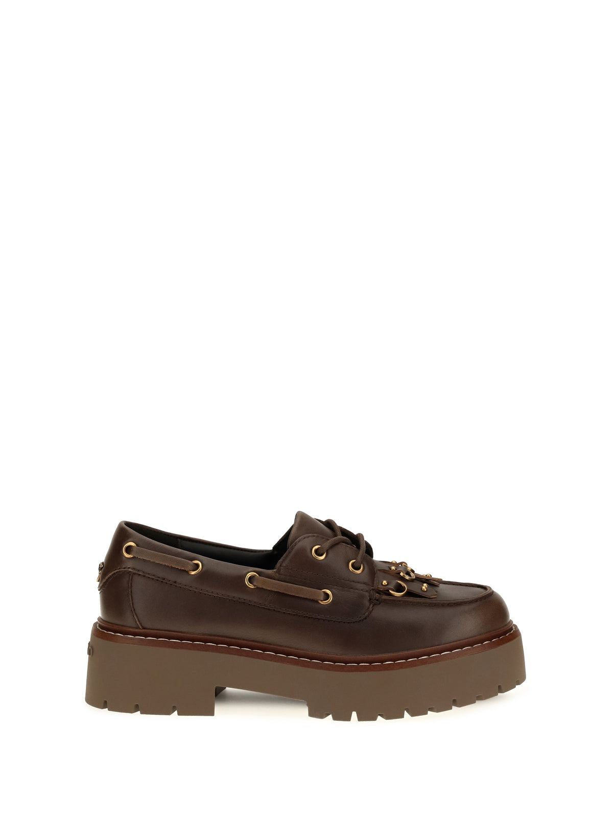 Pinko Margaret 01 brushed leather Loafers - Moro
