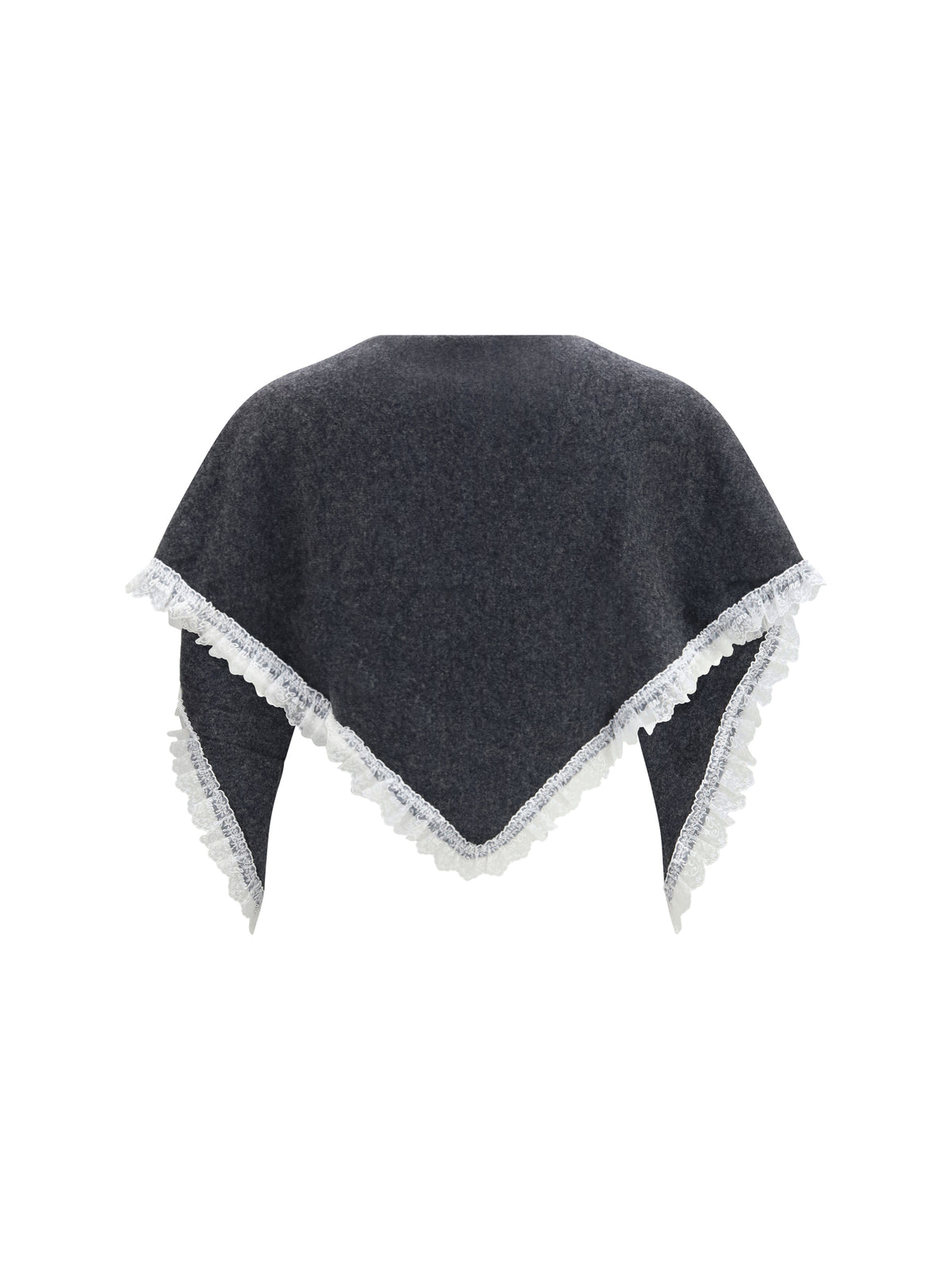 Ganni Openwork wool Cape - Phantom