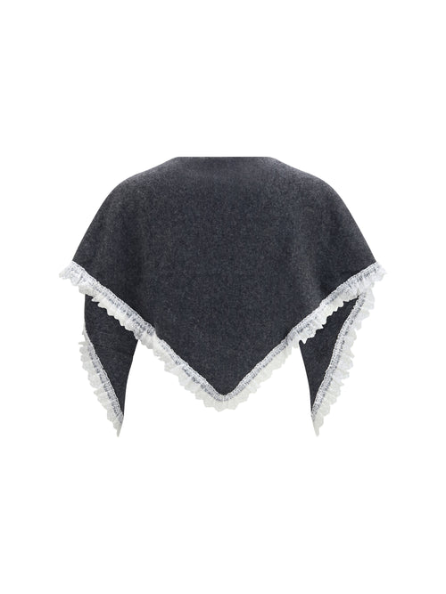 Ganni Openwork wool Cape - Phantom
