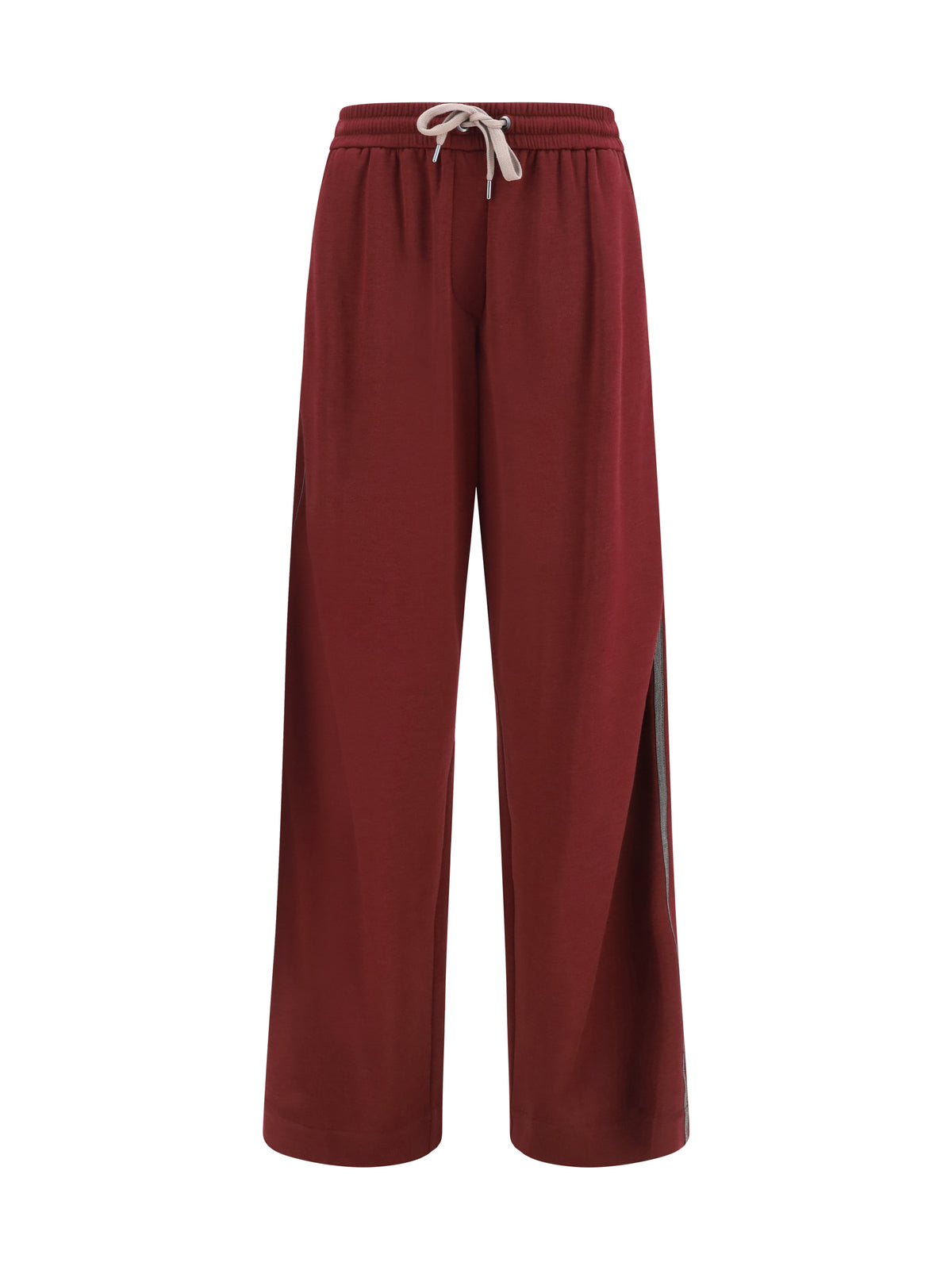 Brunello Cucinelli Cotton and silk track Pants - Cabernet