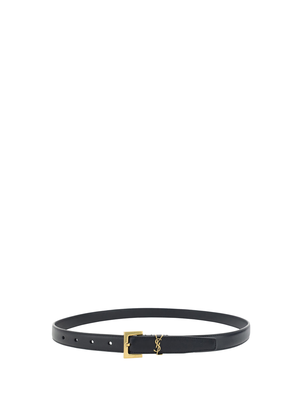 Saint Laurent Cassandre slim Belt - Black