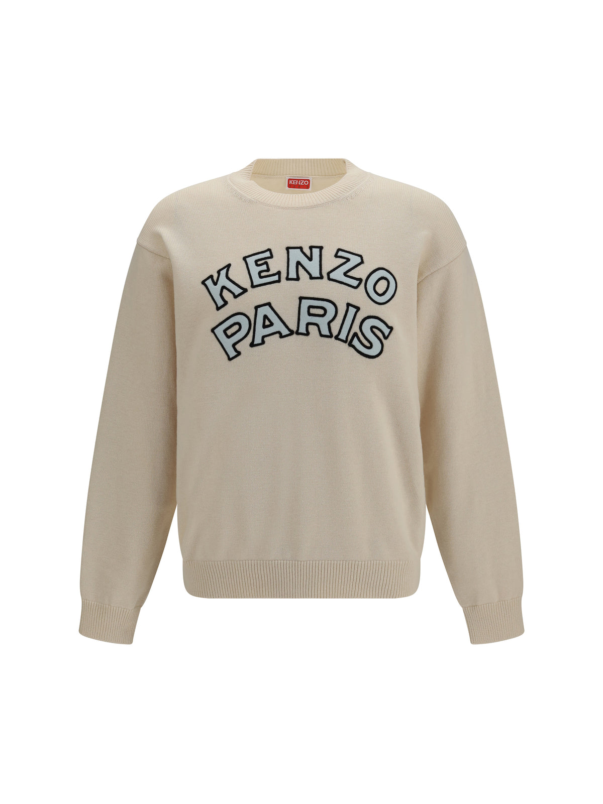 Kenzo Kenzo Paris emblem embroidered wool and cotton Sweater - Off White